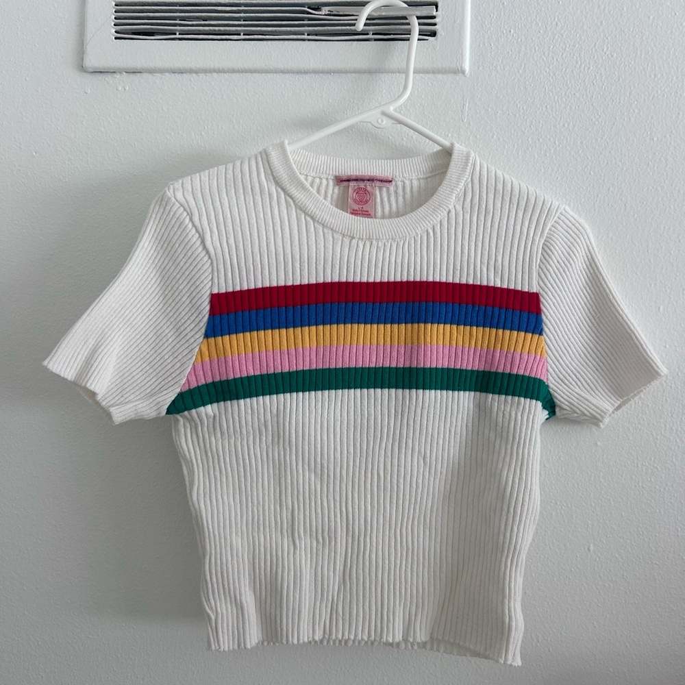 Urban Outfitters White Ribbed Knit Top